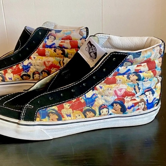 Vans Shoes - Vans Disney Collab SK8-Hi Slim Multi Princess Print. Limited Edition W-10